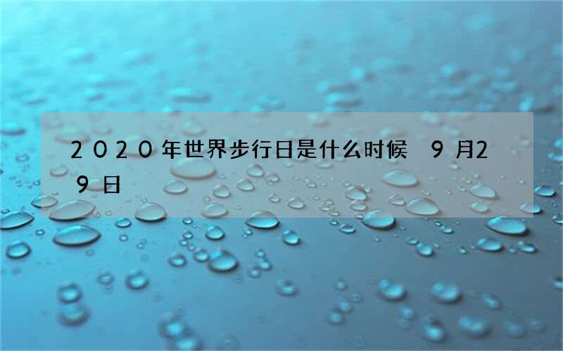 2020年世界步行日是什么时候 9月29日